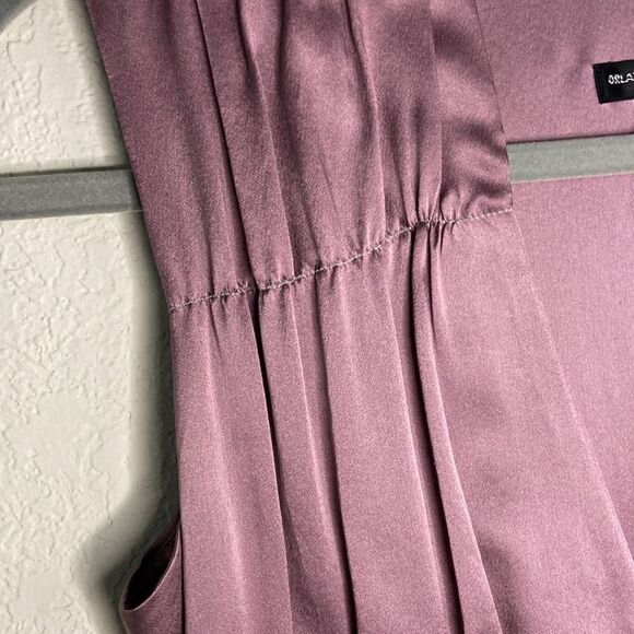 Vintage Silk Orlando Espinoza Purple V-Neck MIDI Dress size 6 - Picture 9 of 16